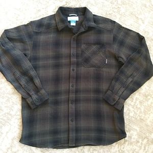 Columbia Sportswear Co. Plaid Flannel Button Up Shirt M Navy Green Plaid